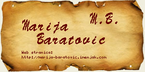 Marija Baratović vizit kartica